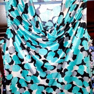 Women's cowl neck pattern blouse